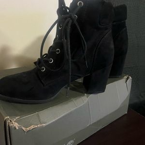 Madden Girl black suede bootie with zipper